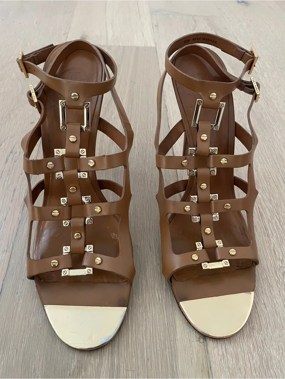 Tory Burch Francesca Leather Gladiator High-Heel Sandals - Size 10
